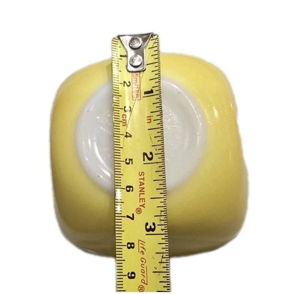 VTG 1970s pyrex Yellow‎ Mixing Bowl White Interior USA Glass 3